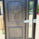 Krosswood Doors 50 in. x 80 in. Rustic Knotty Alder 2-Panel Left-Hand/Inswing Clear Glass Black Stai