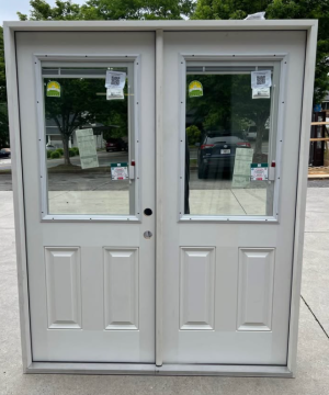 Steve’s & Sons French Door Half Lite Out Swing 64 x 80 With Mini Blinds