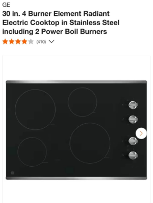GE 30 in. 4 Burner Element Radiant Electric Cooktop in Stainless Steel including 2 Power Boil Burner