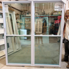 American Craftsman 70 Series 70 in. x 80 in. White Reversible Handing Vinyl Sliding Patio Door, Low-