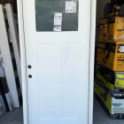 Steves & Sons Palisade 36 in. x 80 in. 1/4-Top Lite Micro Granite Impact Glass RHIS Unfinished Fiberglass Prehung Front Door 6 in. Jb