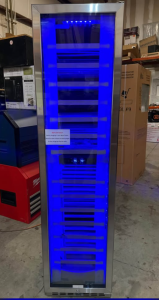 NewAirDual Zone Built-In Wine Cooler Fridge with Smooth Rolling Shelves and Quiet Operation 18 in. 9.0 cu. ft. 68-Bottle Left Hinge Column Wine Cooler with Panel Ready Door