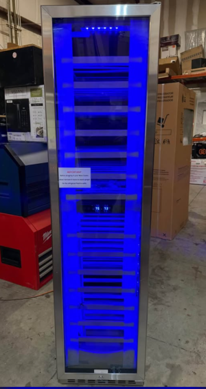 NewAir Dual Zone Built-In Wine Cooler Fridge with Smooth Rolling Shelves and Quiet Operation 18 in. 9.0 cu. ft. 68-Bottle Left Hinge Column Wine Cooler with Panel Ready Door