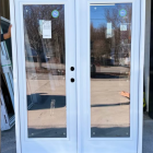 Masonite 60 in. x 80 in. Ultra White Steel Prehung Left-Hand Inswing Full Lite Clear Glass Patio Door without Brickmold