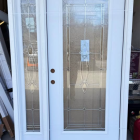 JELD-WEN 52 in. x 80 in. Full Lite Blakely Primed Steel Prehung Left-Hand Inswing Front Door with Right-Hand Sidelite