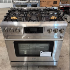 Thor Kitchen Tilt Panel 36 in. 6 Burners Freestanding Gas Range with self-cleaning air fry convection oven in. Stainless Steel in LP