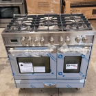 Verona Prestige Series 36 in. Freestanding Double Oven Dual Fuel Range in Stainless Steel (Top Vent Are Missing)