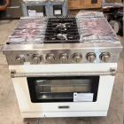 KOSTCH 36 in. 6 Burners Freestanding Propane Gas Range in Stainless Steel with 6.0 cu. ft. Convection Oven and White Oven Door (Small Dent)