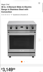 Magic Chef30 in. 4-Element Slide-In Electric Range in Stainless Steel with Convection