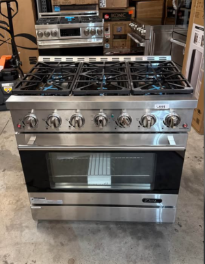 Duro 36 in. 6-Burner Gas Range in Stainless Steel with Convection Oven