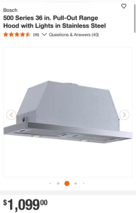 Bosch500 Series 36 in. Pull-Out Range Hood with Lights in Stainless Steel