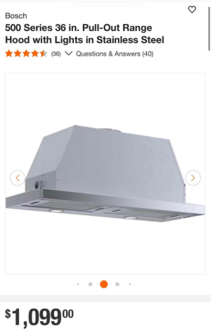 Bosch 500 Series 36 in. Pull-Out Range Hood with Lights in Stainless Steel