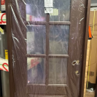 Steves & Sons Regency 36 in. x 80 in. 3/4-6 Lite Clear Glass RHOS Hickory Stain Fiberglass Prehung Front Door
