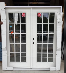 Feather River Doors72 in. x 80 in. Right Hand In swing 1-Lite Smooth Unfinished Fiberglass Prehung Retro Patio Door 15 Panel