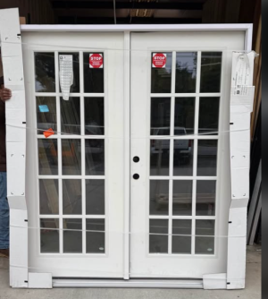 Feather River Doors 72 in. x 80 in. Right Hand In swing 1-Lite Smooth Unfinished Fiberglass Prehung Retro Patio Door 15 Panel