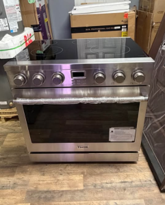 Thor Kitchen36 in. Smooth Surface 5 Burner Elements Freenstanding Electric Range in Stainless Steel with Convection Oven