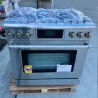 Thor Kitchen Tilt Panel 36-in 6 Burners Freestanding Gas Range with self-cleaning and air fry convection oven in. Stainless Steel