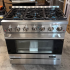 Duro 36 in. 6-Burner Gas Range in Stainless Steel with Convection Oven