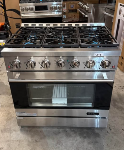 Duro36 in. 6-Burner Gas Range in Stainless Steel with Convection Oven