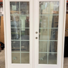 MP Doors 60 in. x 80 in. Fiberglass Smooth White Right-Hand/Inswing Hinged French Patio Door with 10-Lite GBG