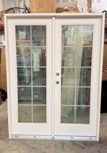 MP Doors60 in. x 80 in. Fiberglass Smooth White Right-Hand/Inswing Hinged French Patio Door with 10-Lite GBG