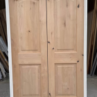 Krooswood Doors 48 in. x 80 in. Rustic Knotty Alder 2-Panel Arch Top VG Both Active Unfinished Wood Double Prehung Interior French Door