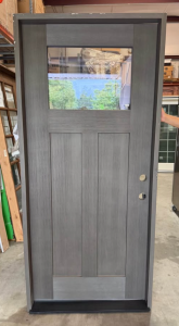 Steves & Sons Legacy 36 in. x 80 in. 1/4 Toplite Rain Glass LHIS Primed Kindling Finish Fiberglass Prehung Front Door