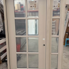 Shop Steves & Sons Legacy 51 in. x 80 in. Full Lite Glass LHIS White Primed Fiberglass Prehung Front Door